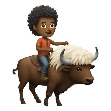 White man with spikey hair riding buffalo sticker