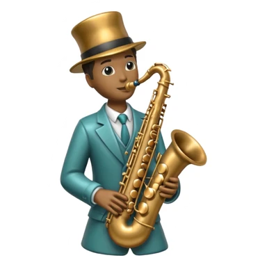 statue playing saxophone sticker