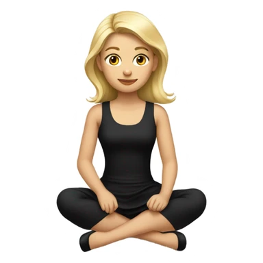 full body blonde girl sitting in black dress on the floor sticker