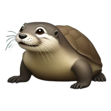 Une loutre sur tortue sticker