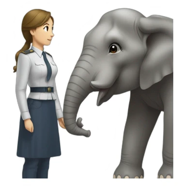 corps éléphant avec une tête de femme sticker