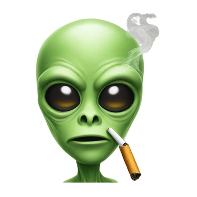 alien with cigarette sticker