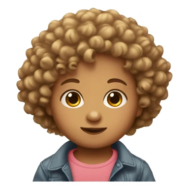 curly hair baby sticker