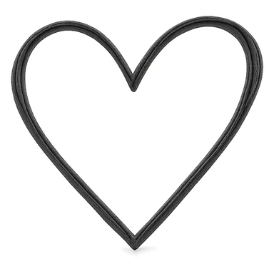 Add a realistic drop shadow to the 3D large pink heart with sparkles and gold outline, keeping the hand drawn black outline style, on a white clean background. sticker