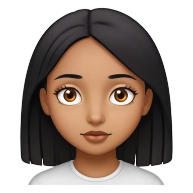 brown girl with straight black hair sticker