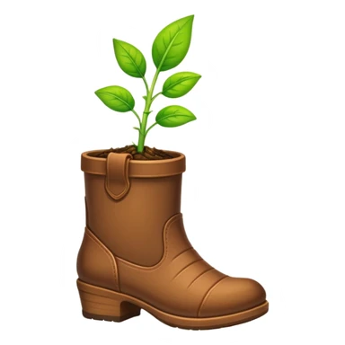this emoji: 🌱coming out of this emoji: 🥾 sticker