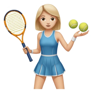 white young girl playing tennis sticker