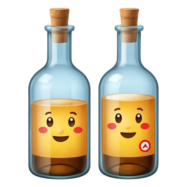 bottles with messege letter inside sticker