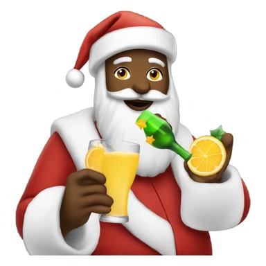 Santa drinking mimosas on Christmas  sticker