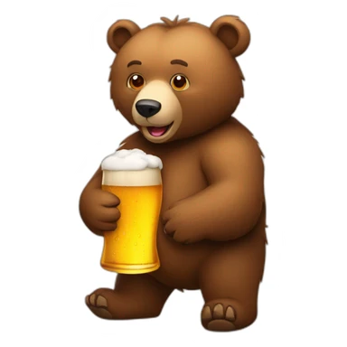 Bear with a bottle of beer sticker
