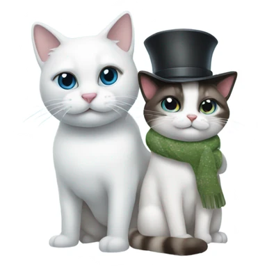 Snowman holding a Siamese cat sticker