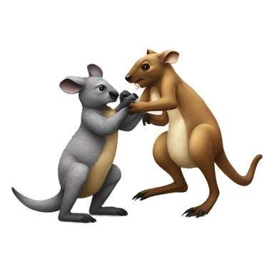 Kangaroo fighting a koala sticker