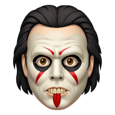 Michael Myers but with the gene Simmons Kiss make up on the mask sticker