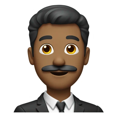 man with mustache holding his arm out at 45 degree angle sticker