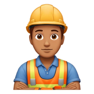 Construction worker laying brick sticker
