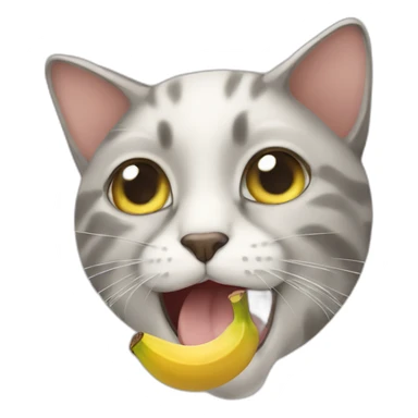 cat eating banana sticker