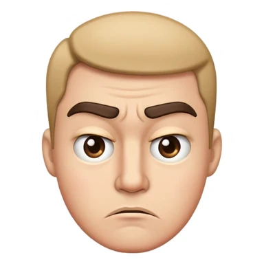 disapproving face with frown and raised eyebrow sticker