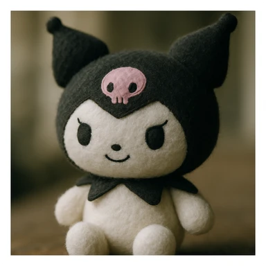 Kuromi character, soft and fluffy, huggable sticker