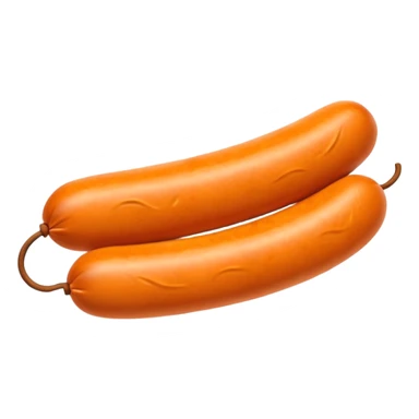 orange cylindrical pieces sausage shaped on each end with no lines sticker