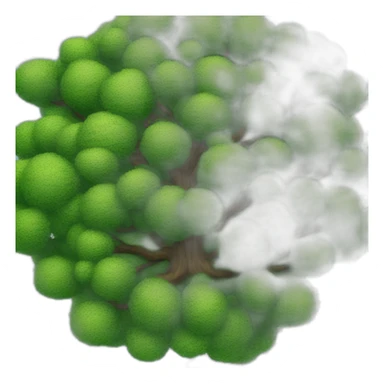 Tree as seen from the sky, looked down from the top, simplified and photorrealistic sticker