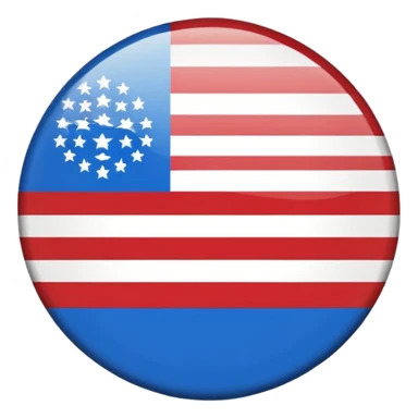 red, white, and blue striped flag, circular badge, emoji style sticker