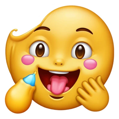 Emoji licking nipples sticker