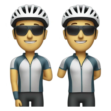 Man with cycling helmet with sunglasses sticker