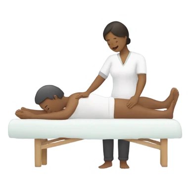 One person doing massage to another  sticker