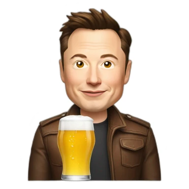 Elon musk-drink-beer sticker