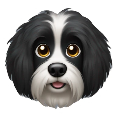 Mini black dog with long fur sticker