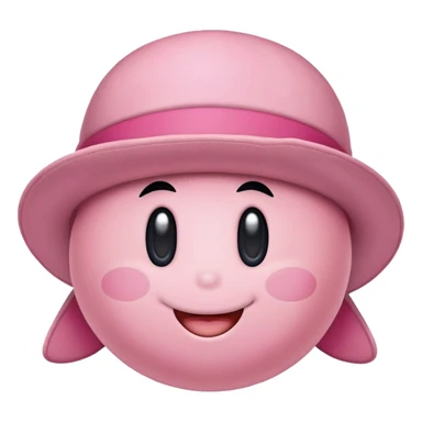 Kirby wearing a hat sticker