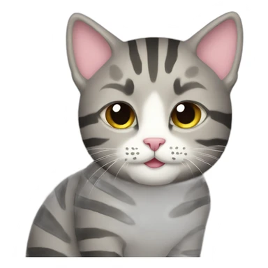 Gravel striped cat with rainbow sticker