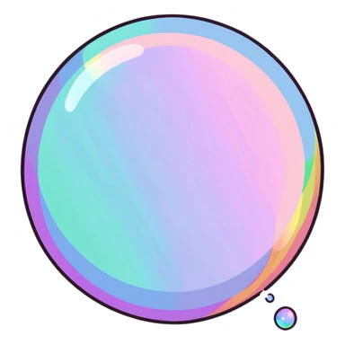 Iridescent soap bubble floating in the air with rainbow colors sticker