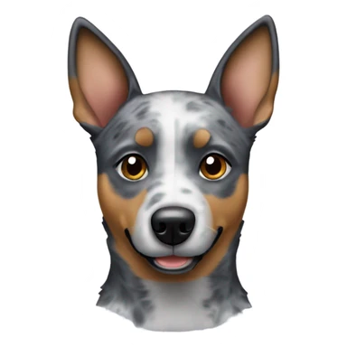 blue heeler dog with big ears sticker