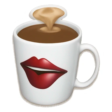 Coffee cup with kiss sticker