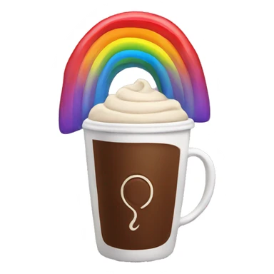 Rainbow coffee cup with hot coco  sticker