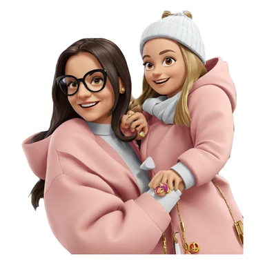 smiling girls with stylish accessories sticker