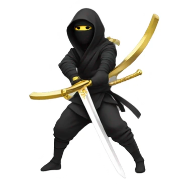 sword wielding ninja with gold drip from sword sticker