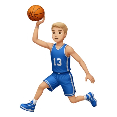 A white man with a basketball, doing a layup sticker
