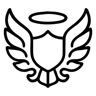 saintly crest featuring black feathered wings, classic, ornate details sticker