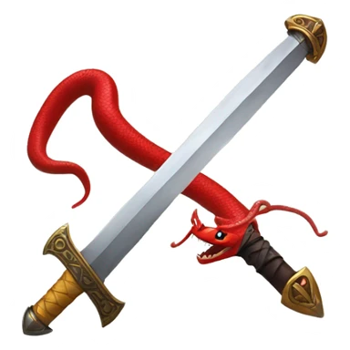 sword and a red snake sticker