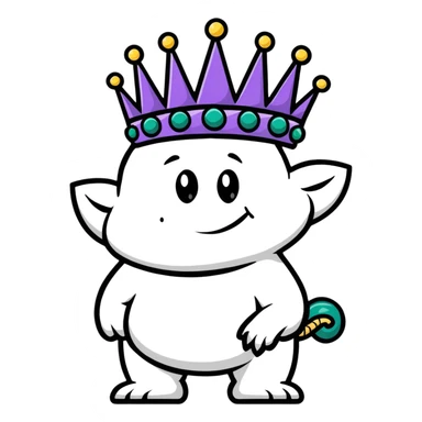 Troll wearing a crown sticker