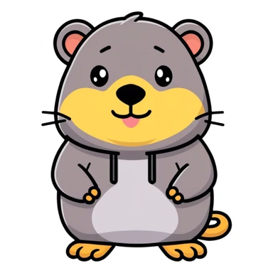 Hamster and grilla in one emoji, as a one thing sticker