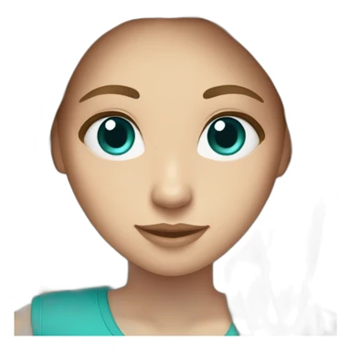 One white girl with long straight light brown hair and turquoise eyes sticker