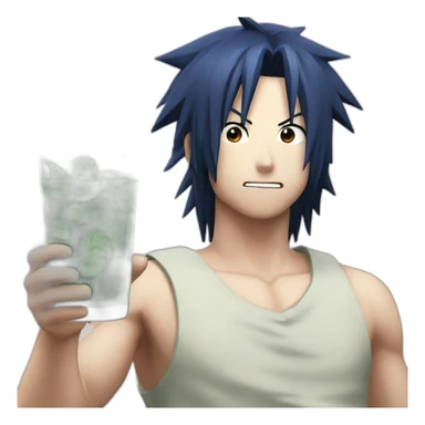 Sasuke qui boit un verre de menthe sticker