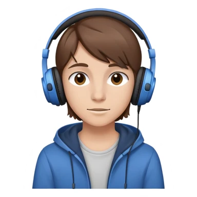 teenager with headphones listening to music sticker