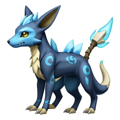 Manectric-Electrike-Lucio-Cubone-Umbreon-Marowak-Draco-Fakémon-hybrid-creature (full body), 4 legs sticker
