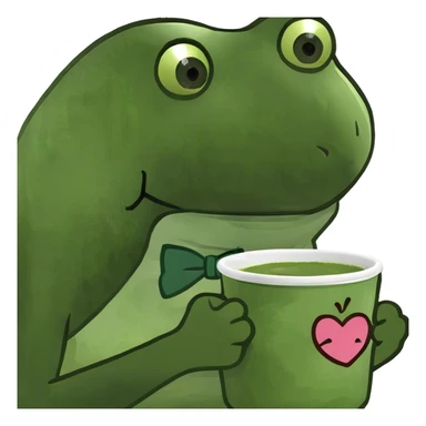 Cute matcha with a heart sticker