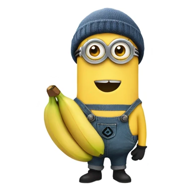 minion with banana in hand sticker