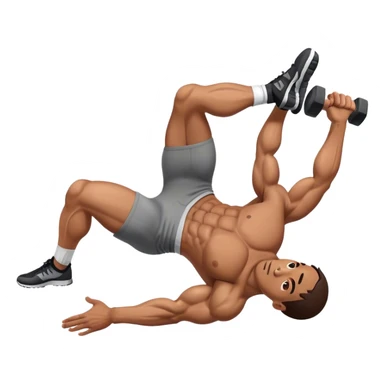 side-view of guy doing decline abdominal Crunches with sixpack sticker